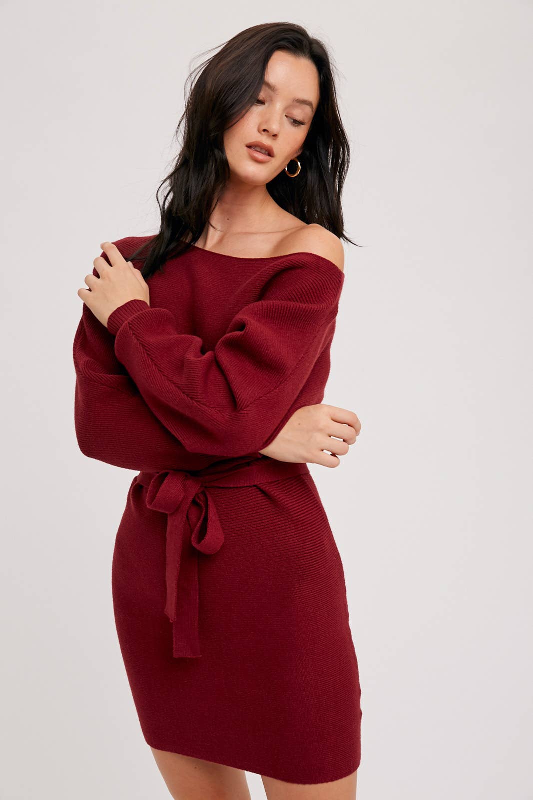BOATNECK SWEATER DRESS