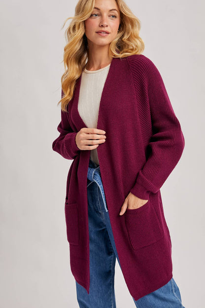 OPEN FRONT BATWING SLEEVE CARDIGAN