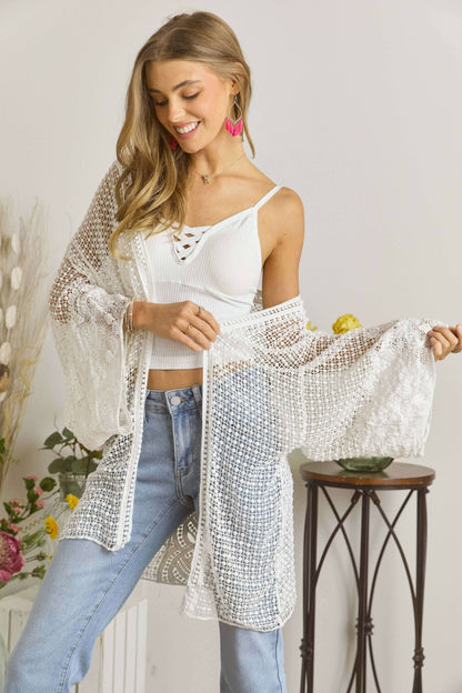 CET2061A - POPCORN CROCHET CARDIGAN