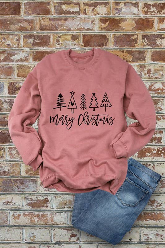 Merry Christmas, Christmas, PLUS Unisex Crewneck Fleece Sweatshirts: Charcoal / XL