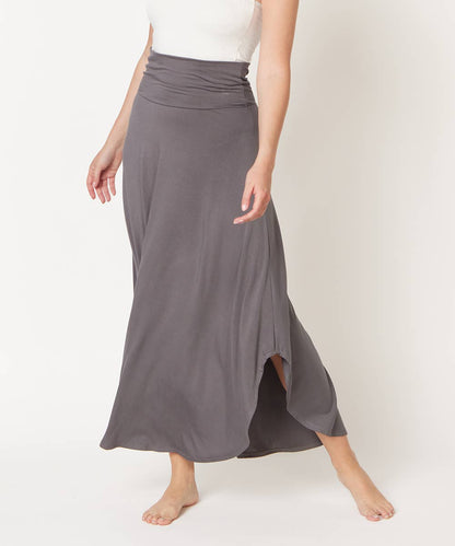 BAMBOO BAND WAIST MAXI SKIRT