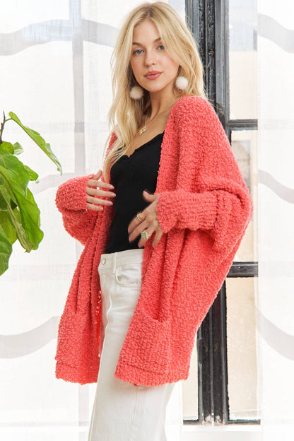 CESW2245 - POPCORN KNIT SWEATER CARDIGAN