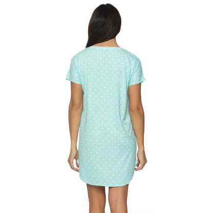 Jessie Stretch Jersey Dolman Sleep Shirt - Island Paradise: Island Paradise White Dots / M