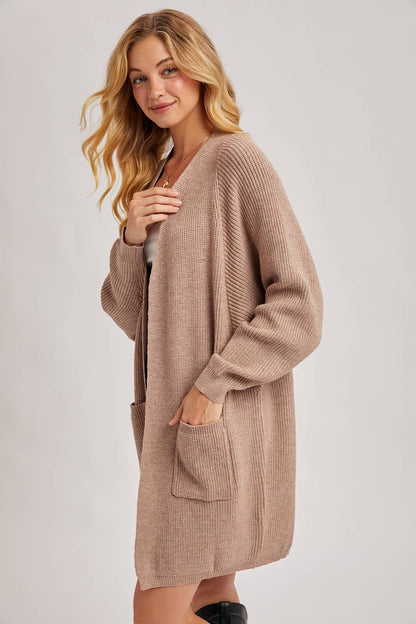 OPEN FRONT BATWING SLEEVE CARDIGAN