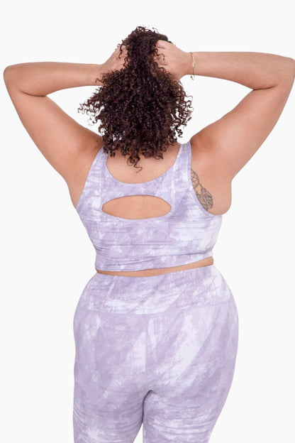 CURVY Concrete Open Back Sports Bra: GREY / XL:1XL:2XL:3XL (2:2:1:1) a1262p