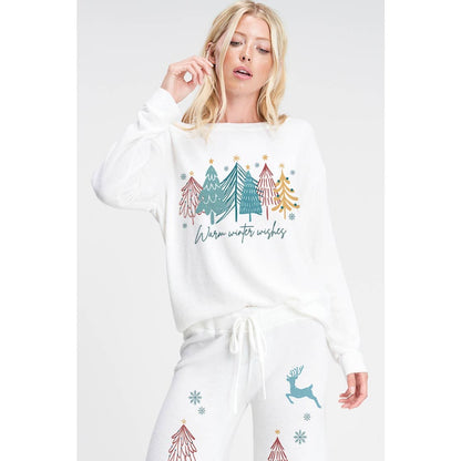 Christmas tree soft brushed loungewear set p
