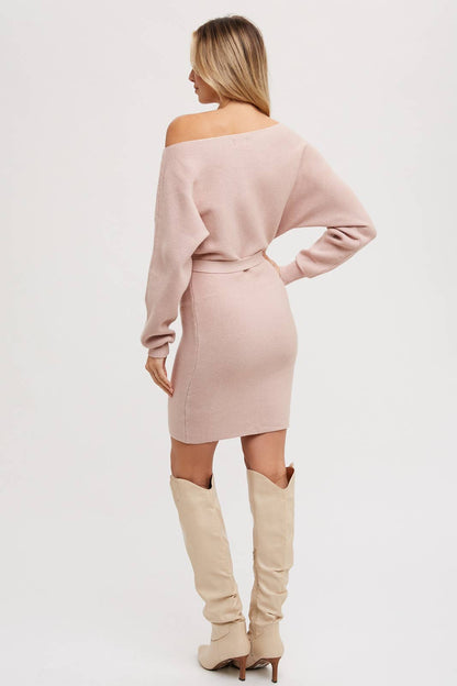 BOATNECK SWEATER DRESS