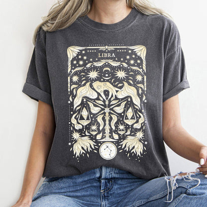 Libra Celestial Zodiac Comfort Colors Tees, Horoscope, Astrology