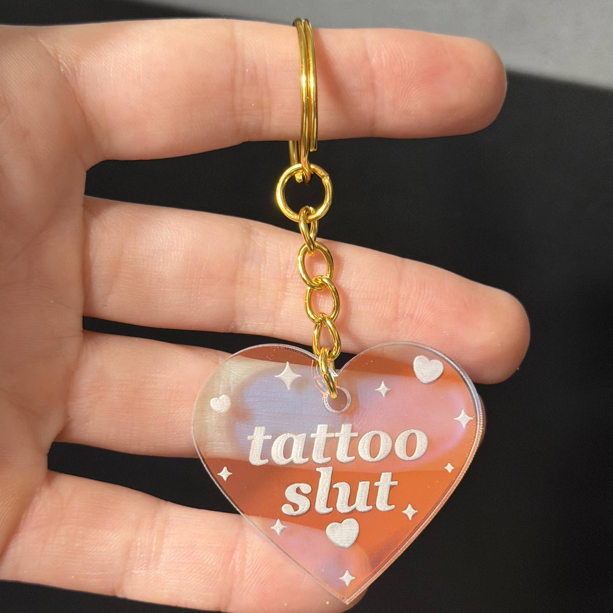 Tattoo Slut Iridescent Acrylic Keychain