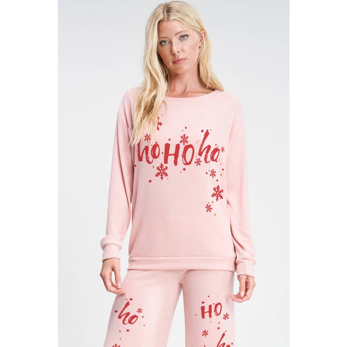 Merry Christmas print soft lounge wear set