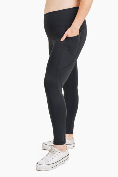 CURVY Essential Highwaist Panel Leggings: DUSTY CORAL / XL:1XL:2XL:3XL (2:2:1:1)