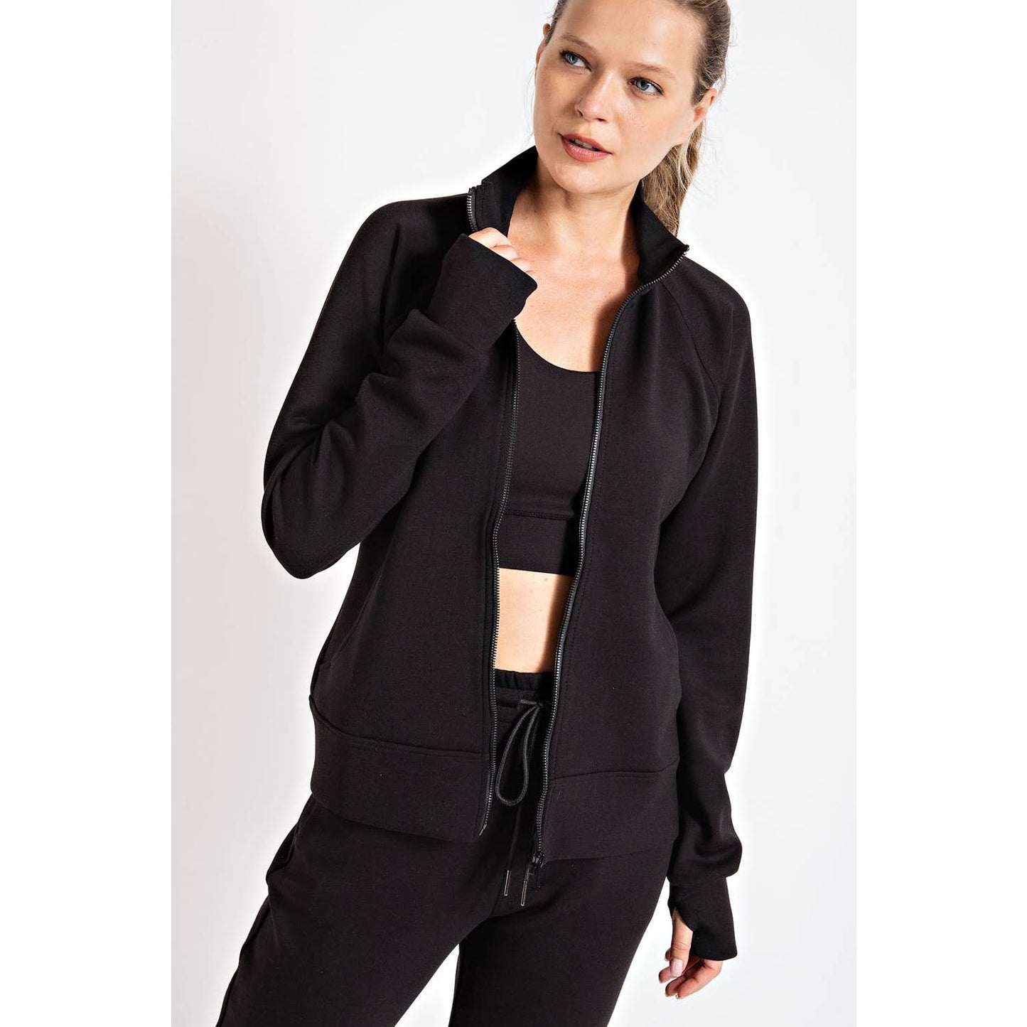 PONTI JACKET WITH POCKET: Charcoal / L