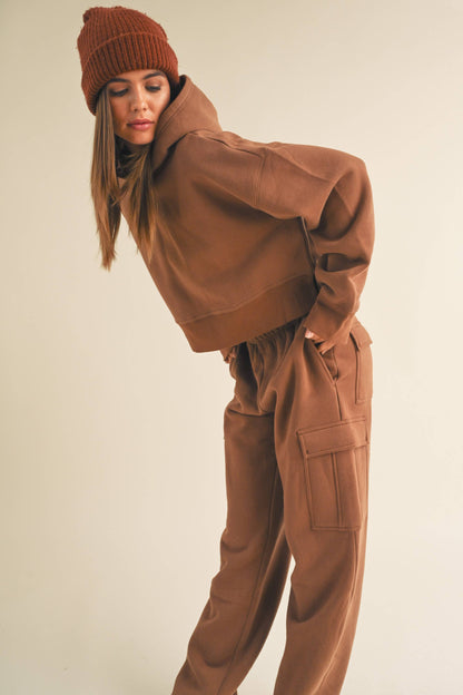 FLEECE SWEATSHIRT WITH HOODIE: BLACK / L T3134ST