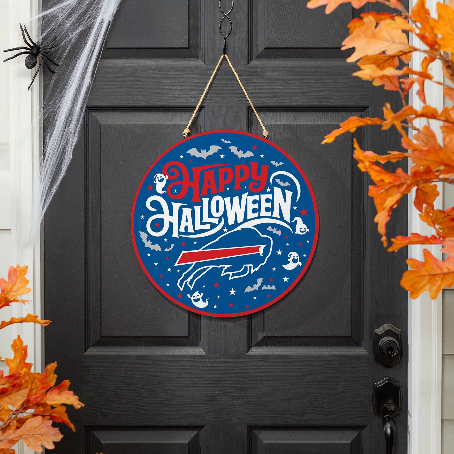 Buffalo Bills Halloween Round Door Décor with Hanging Rope,