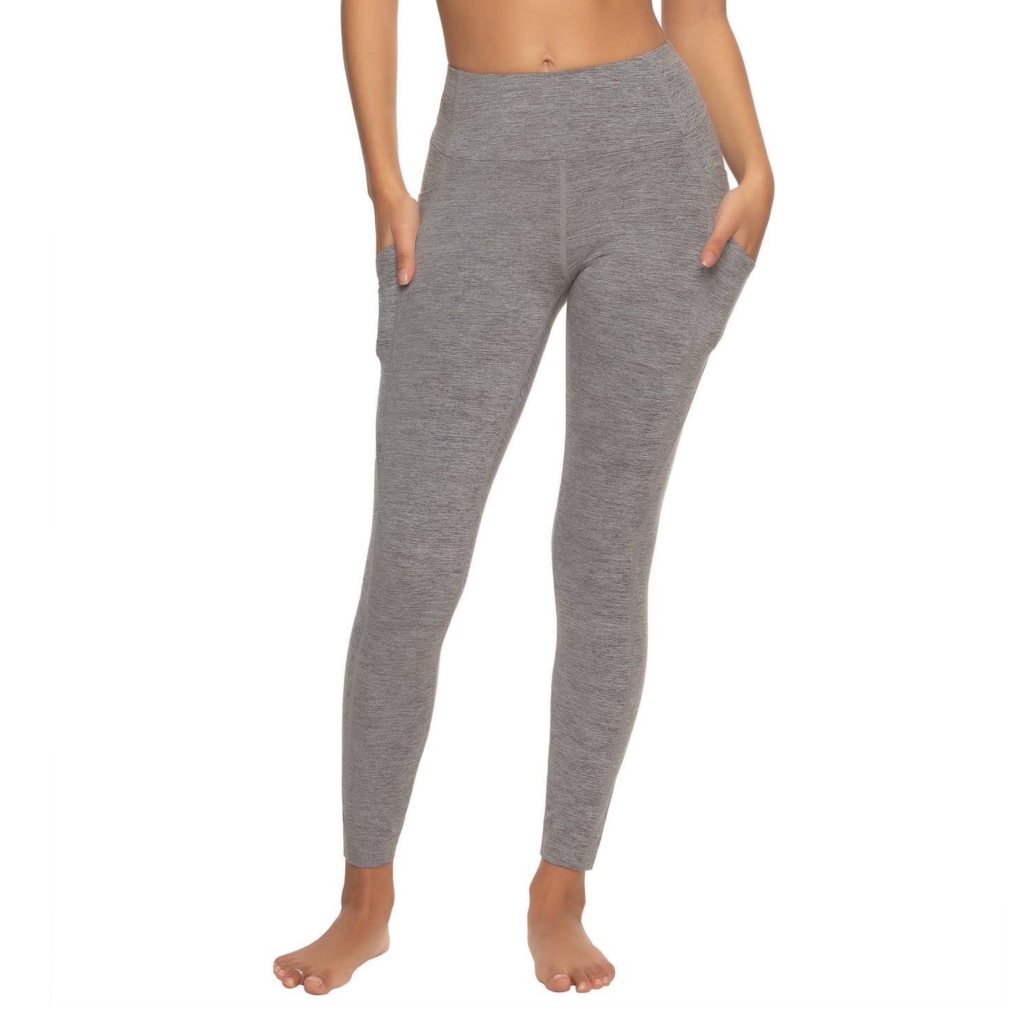 900742 Grey (MHG) / L Estero Brushed Jersey 7/8th Curved Pocket Legging: Medium Heather