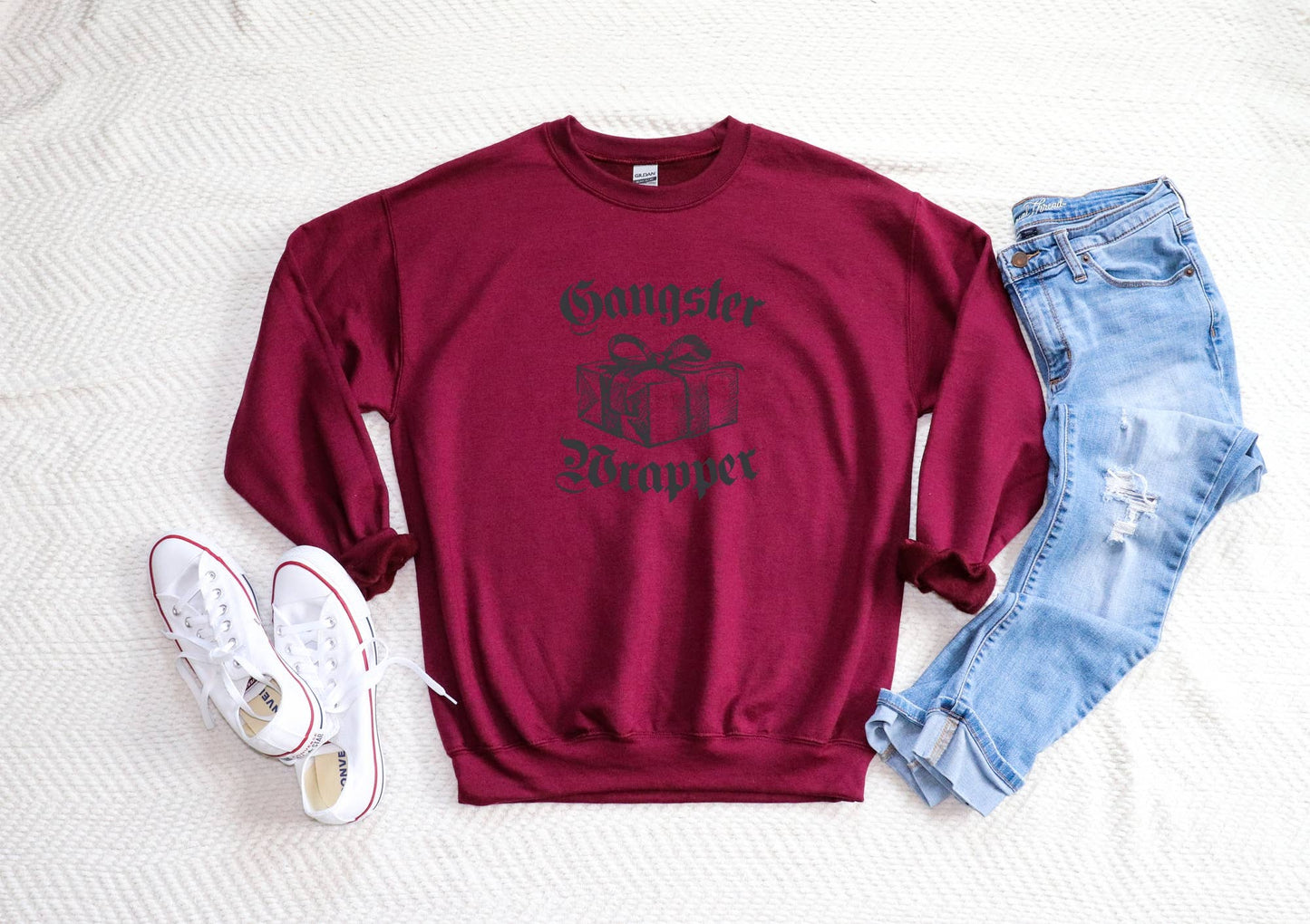 Christmas Sweatshirt - Funny Christmas Shirt - Holiday Sweat: Cardinal Red / XXL - Unisex