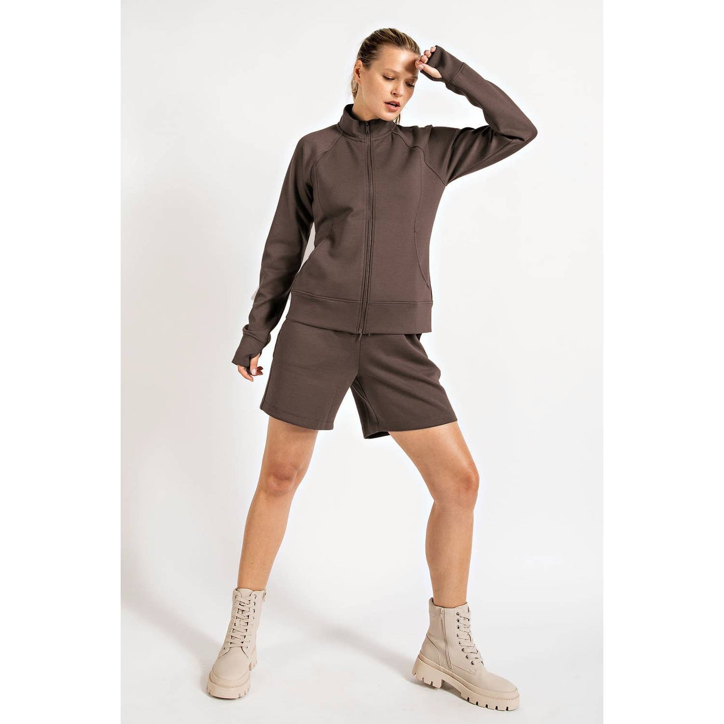 PONTI JACKET WITH POCKET: Charcoal / S