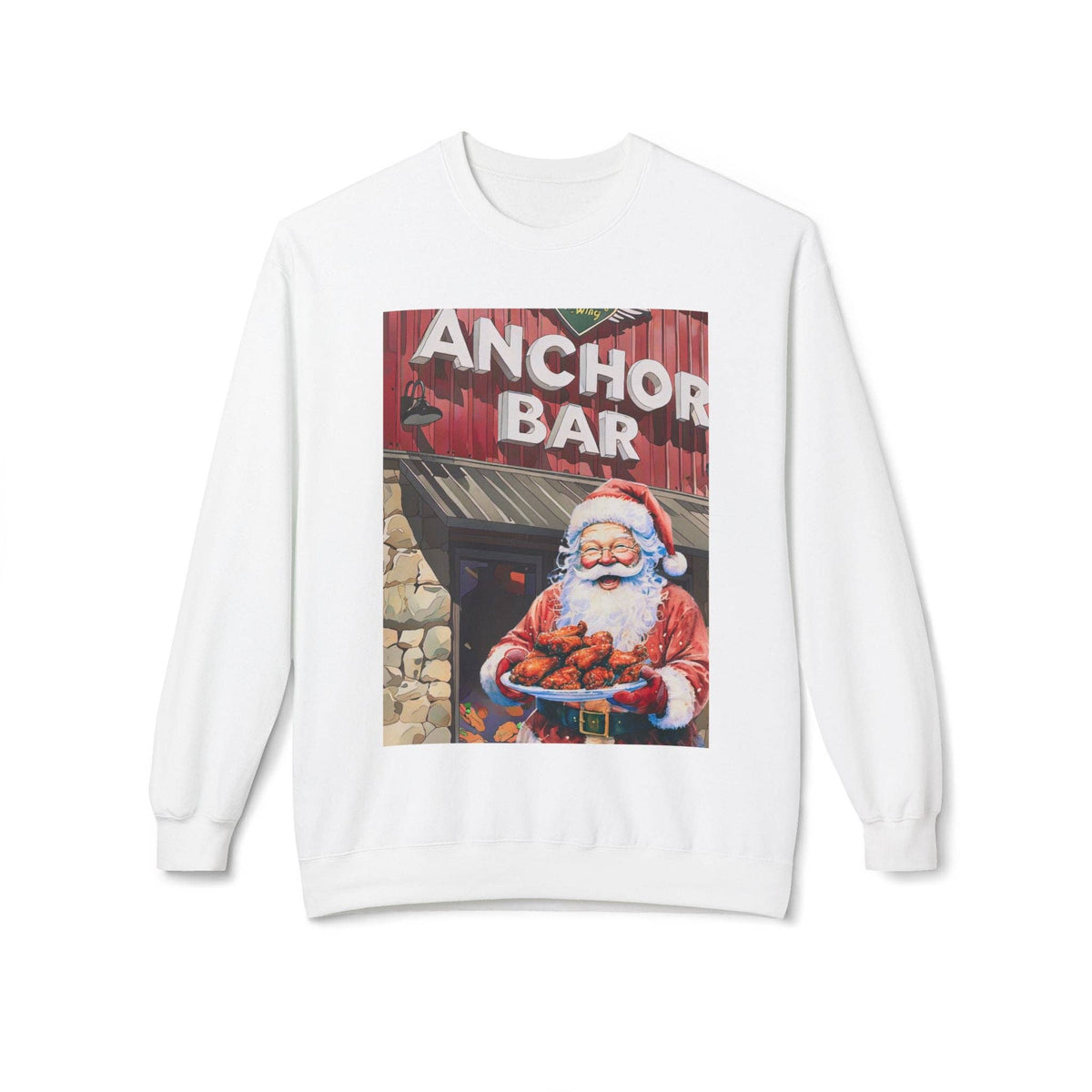 Santa with Wings at Anchor Bar Unisex Cozy Crewneck Sweatshirt