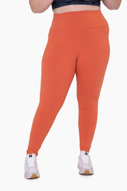 CURVY Tapered HEATHER GREY / XL:1XL:2XL:3XL Band Essential Solid Highwaist Leggings:  (2:2:1:1)