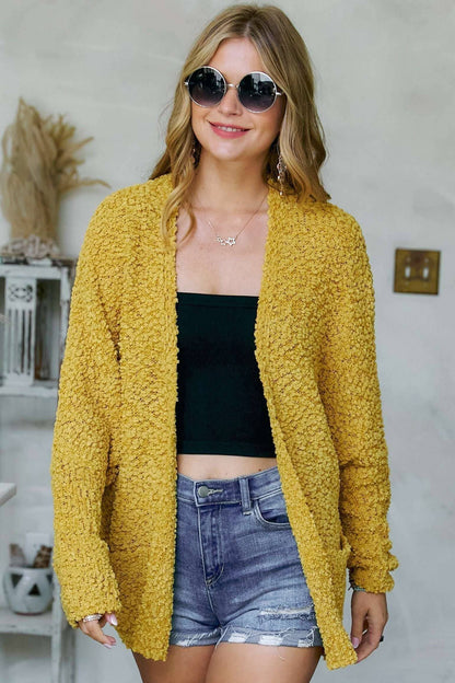 CESW2245 - POPCORN KNIT SWEATER CARDIGAN