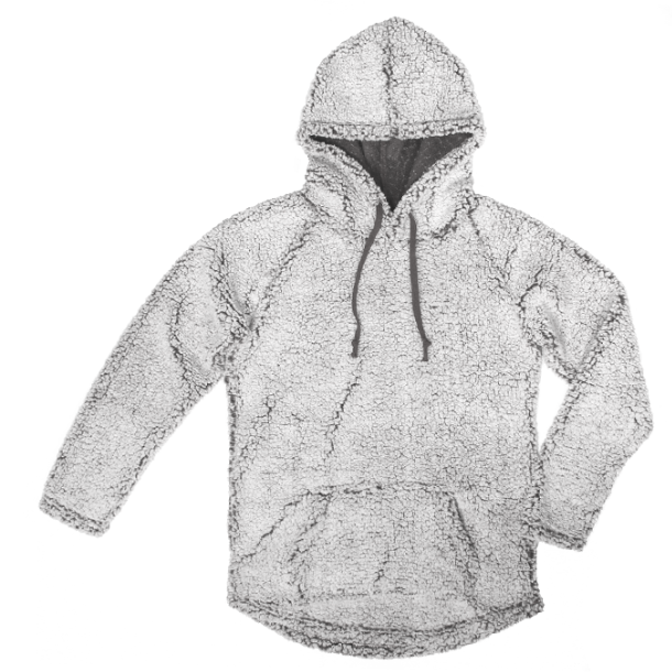 EC-4LP63 LADIES CLOUD SHERPA RAGLAN HOODIE: Charcoal / S