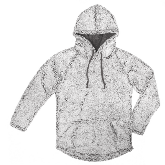 EC-4LP63 LADIES CLOUD SHERPA RAGLAN HOODIE: Charcoal / L