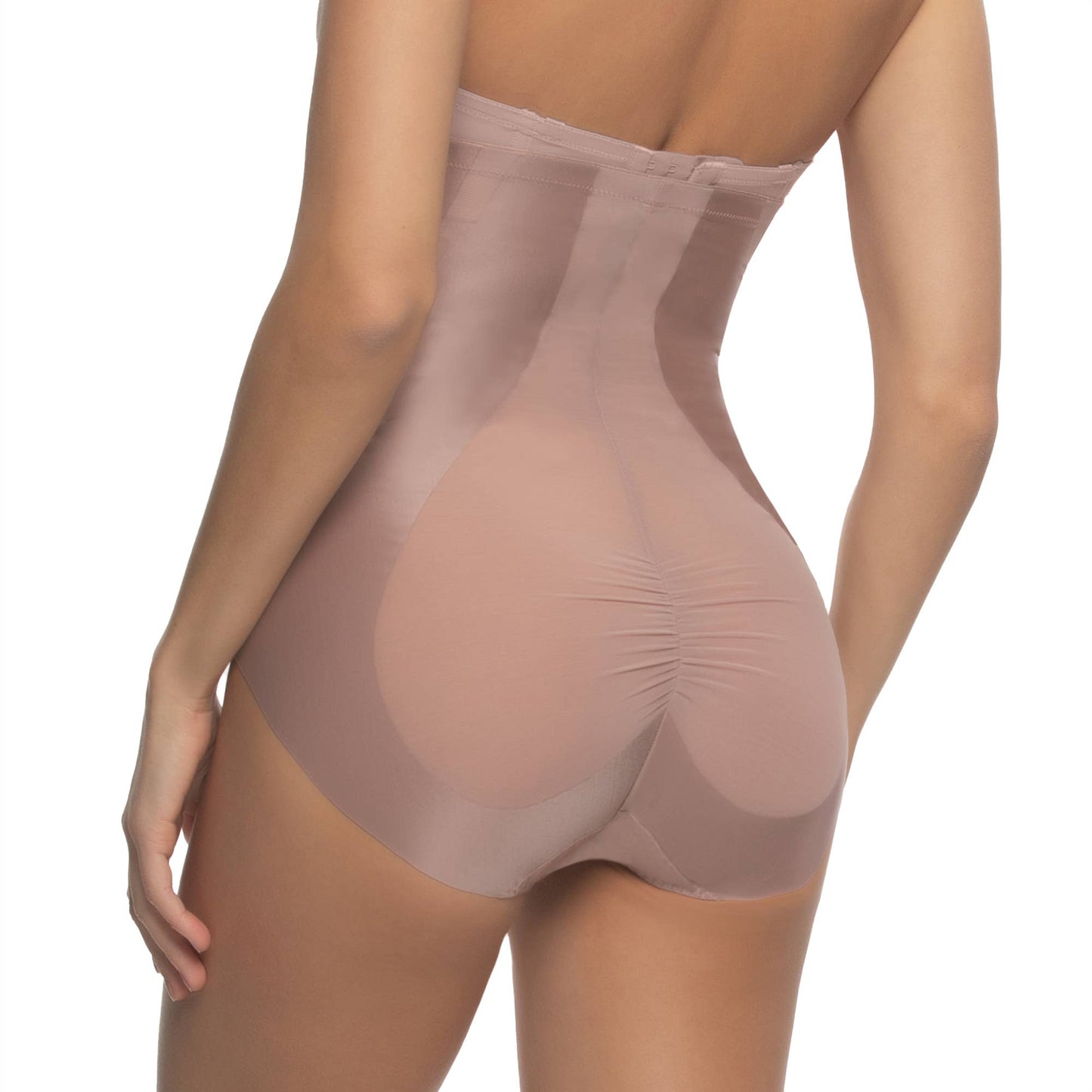 Uplifted Satin & Mesh Body Map High-Waist Shaper Brief - RTN