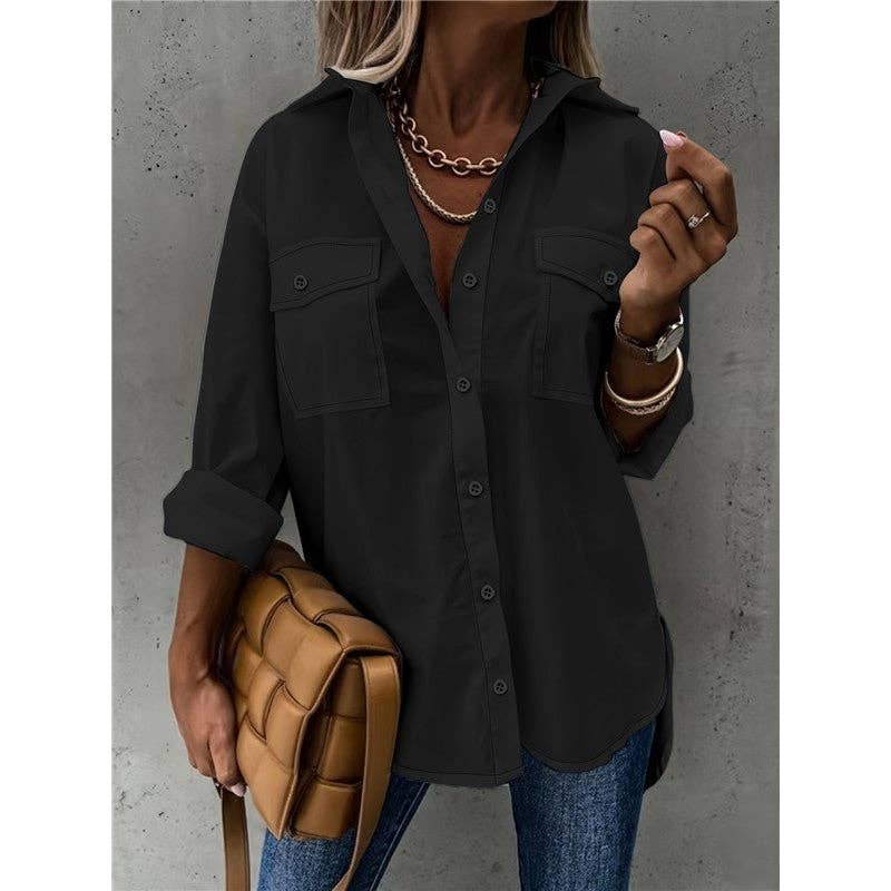Solid Color Long Sleeve Shirt