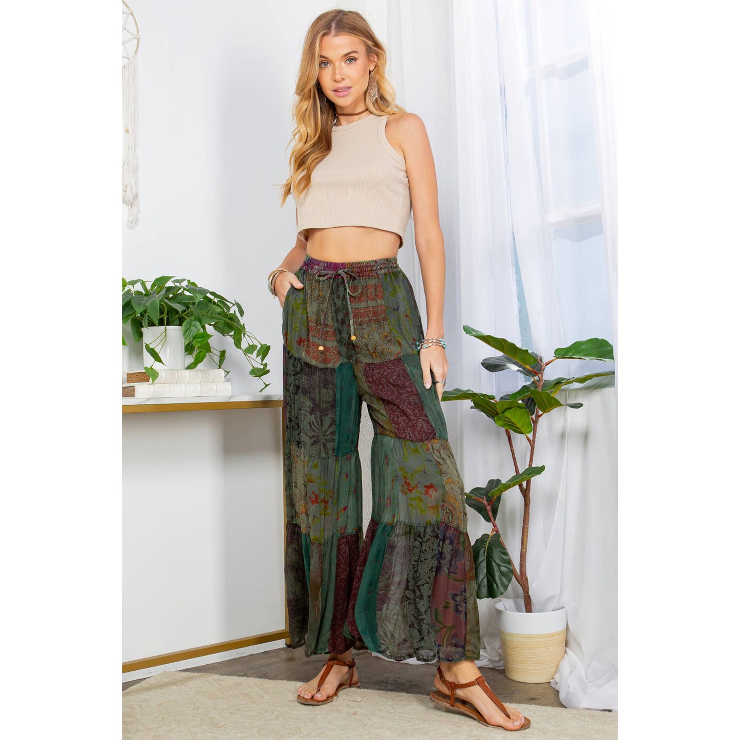 Retro Revival: Long Flared Patchwork Pants