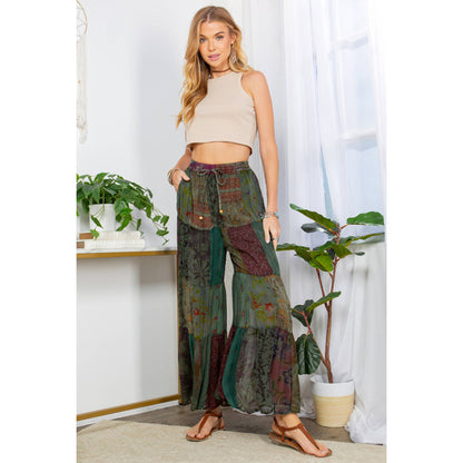 Retro Revival: Long Flared Patchwork Pants