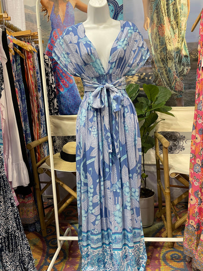 Convertible Tammy Dress in Kauai Blue Hawaiian OS fits XS-M size 0-6: Blue Hawaiian