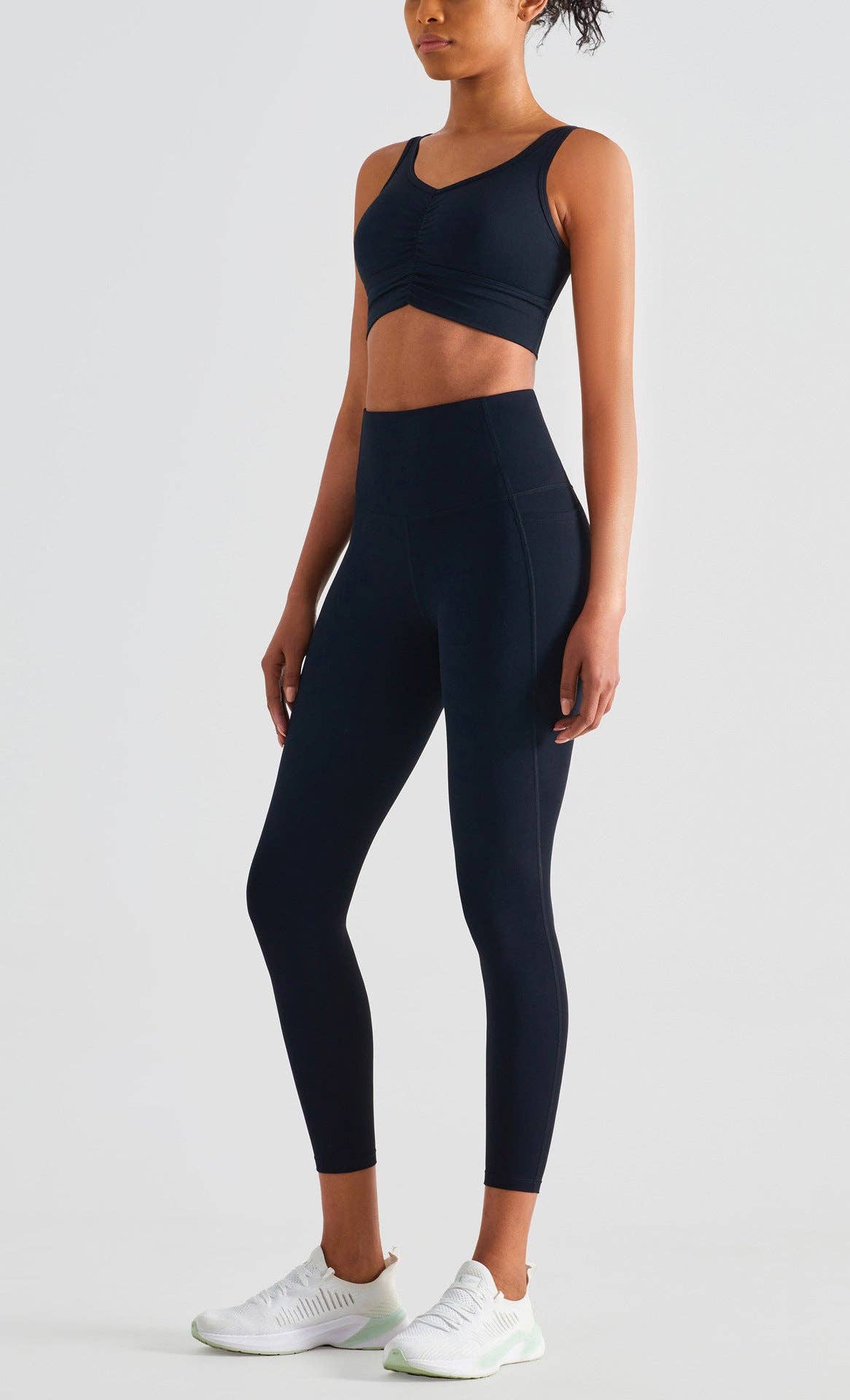 Soft Buttery High Waisted Fitness Leggings with Pockets: Cacao / Medium 6-8