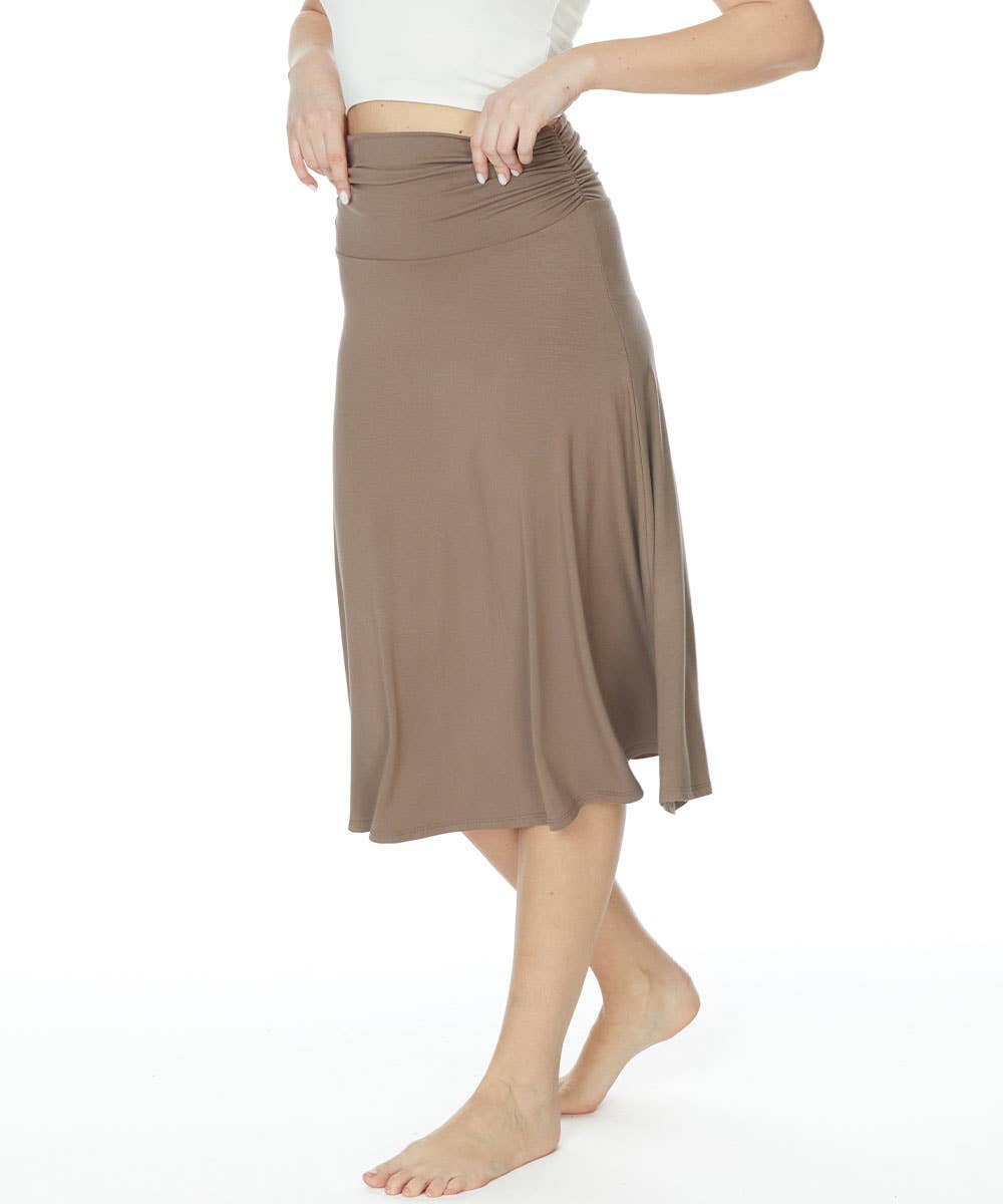 BAMBOO MID LENGTH SKIRT FLARED