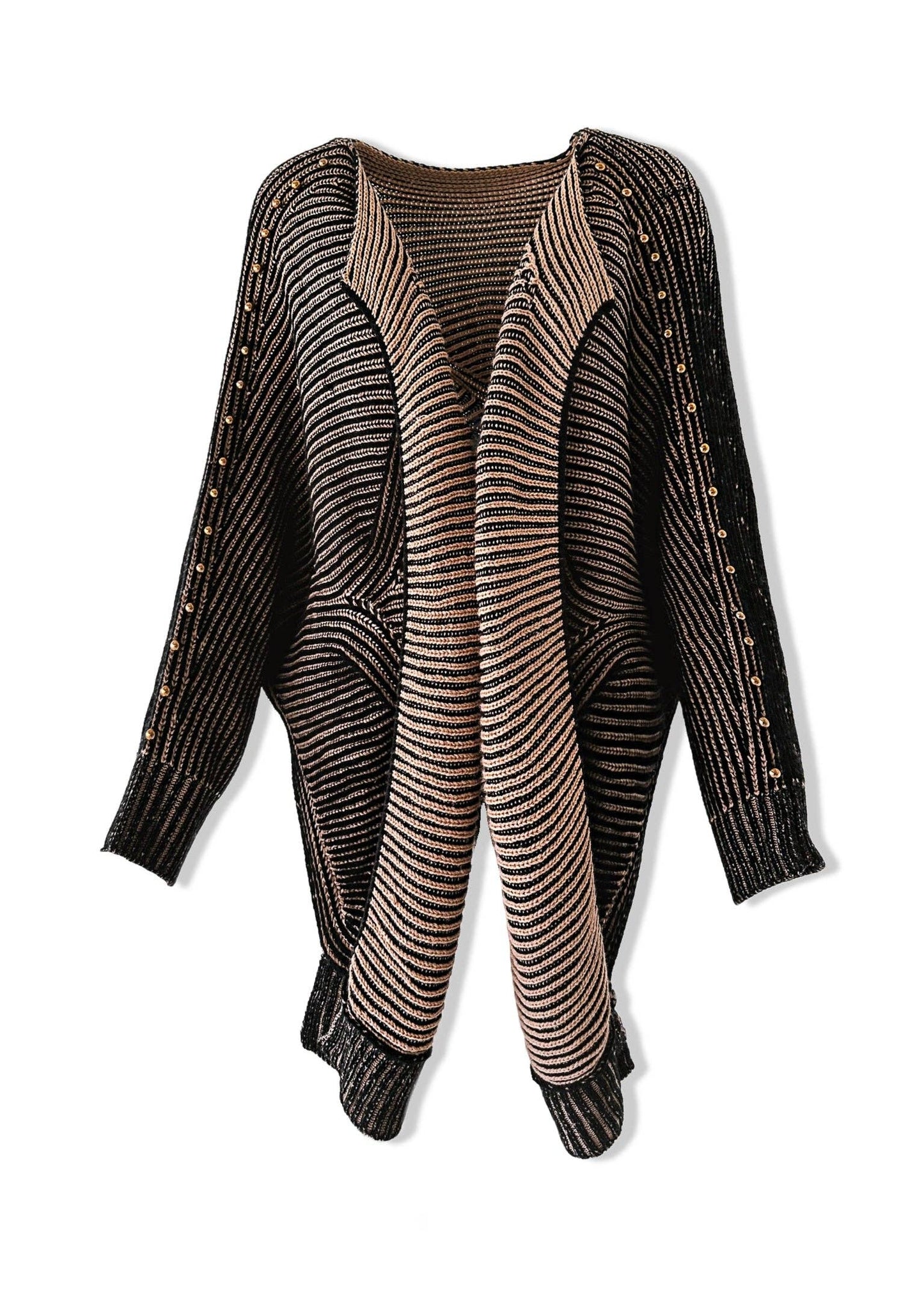 STUDDED STATEMENT SIDE SLIT CARDIGAN