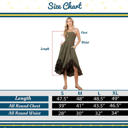 Sun-Kissed Patchwork: Smocked Bliss Boho Mid-Length Dress 