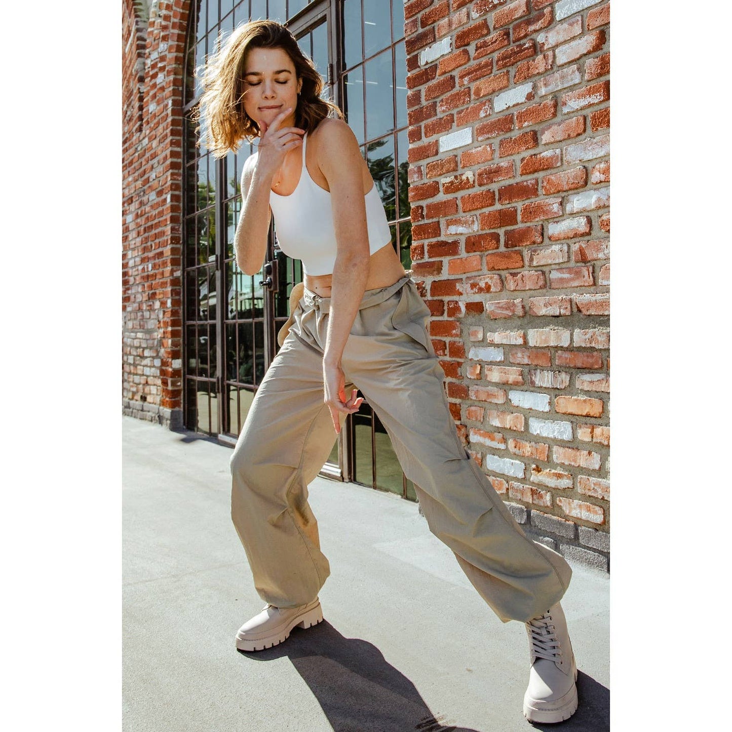 CARGO PANTS: Slate Blue / S NYLON TASLAN BALLON