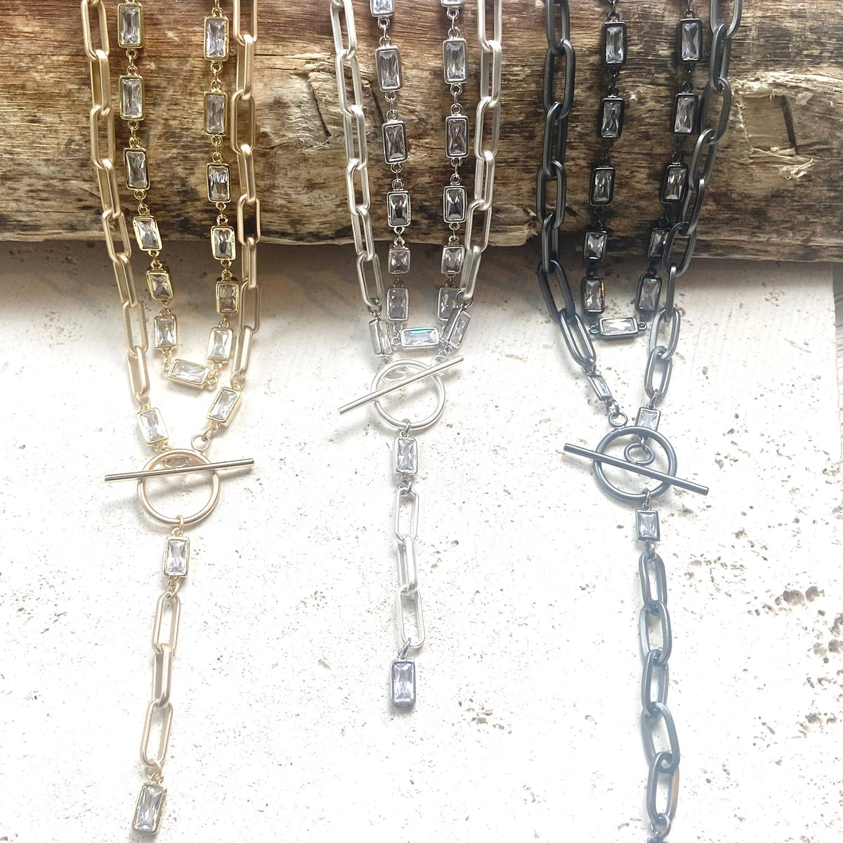 Paperclip wrap necklace boutique salon resort trendy jewelry