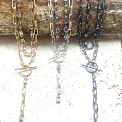 Paperclip wrap necklace boutique salon resort trendy jewelry