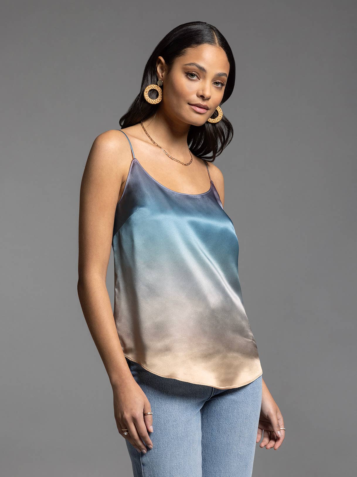 Strap Satin Tank - JEANNE TANK