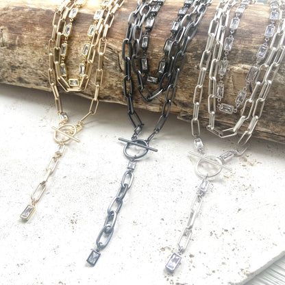 Paperclip wrap necklace boutique salon resort trendy jewelry
