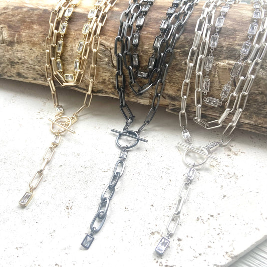 Paperclip wrap necklace boutique salon resort trendy jewelry