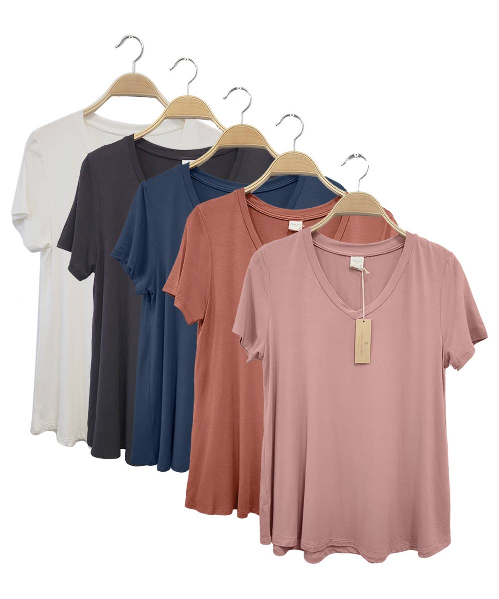 BAMBOO V NECK CLASSIC TOP PACKDEAL