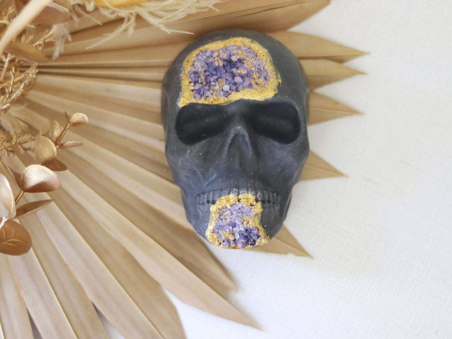 Gilded Amethyst Skull Soap