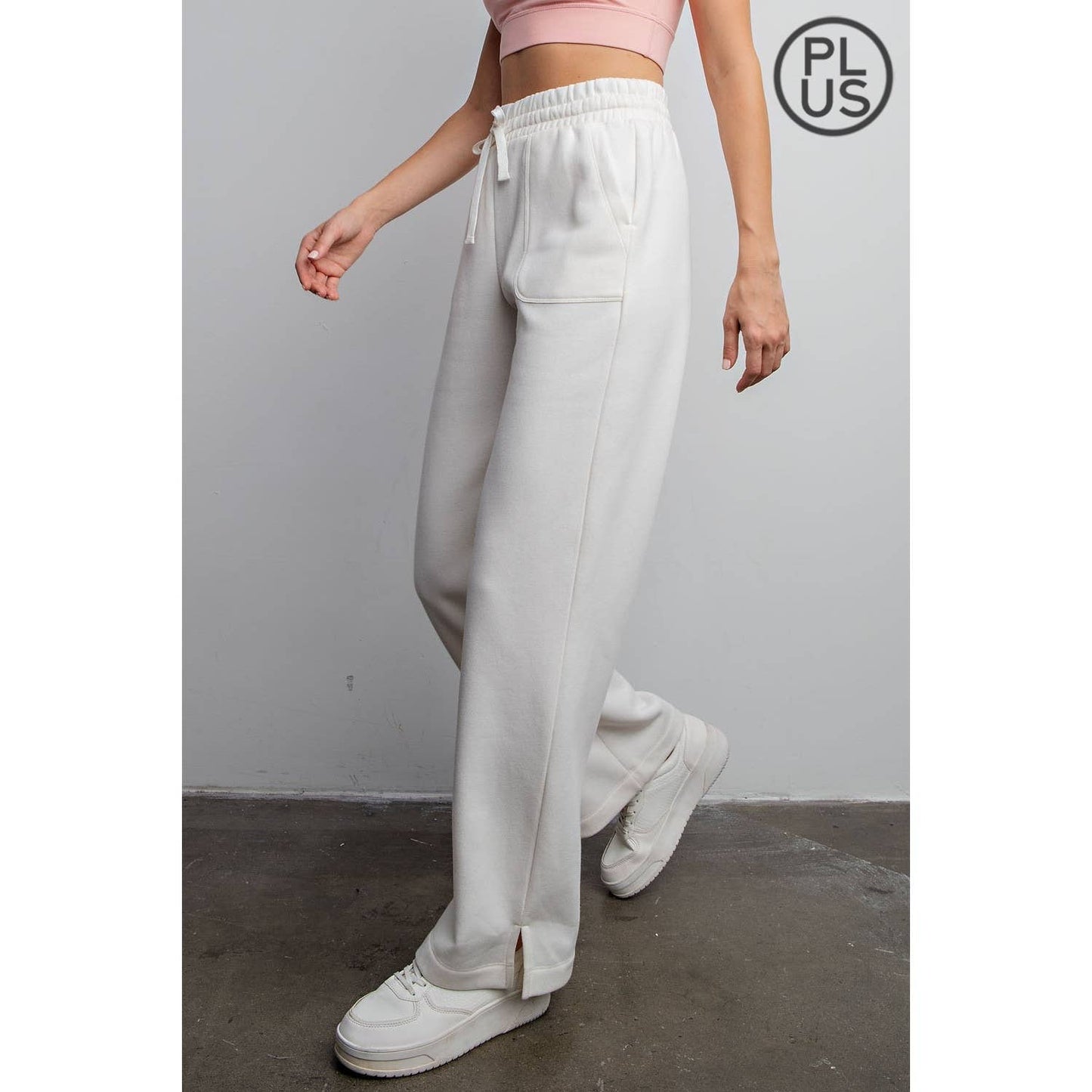 FRENCH TERRY Sky Blue / 1X STRAIGHT LEG PANTS: