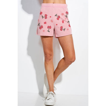 Cherry much print lounge short pants set