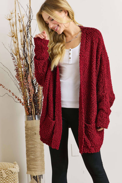 CESW2245 - POPCORN KNIT SWEATER CARDIGAN