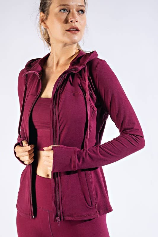 Plus Size Hooded Fitted Define Jacket: BLACK / 1x