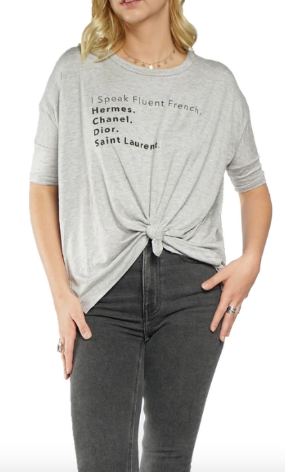 I Speak MIMI TEE - Fluent French: WHITE