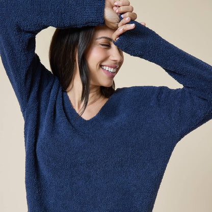 Solid Marshmallow V-Neck Lounge Set