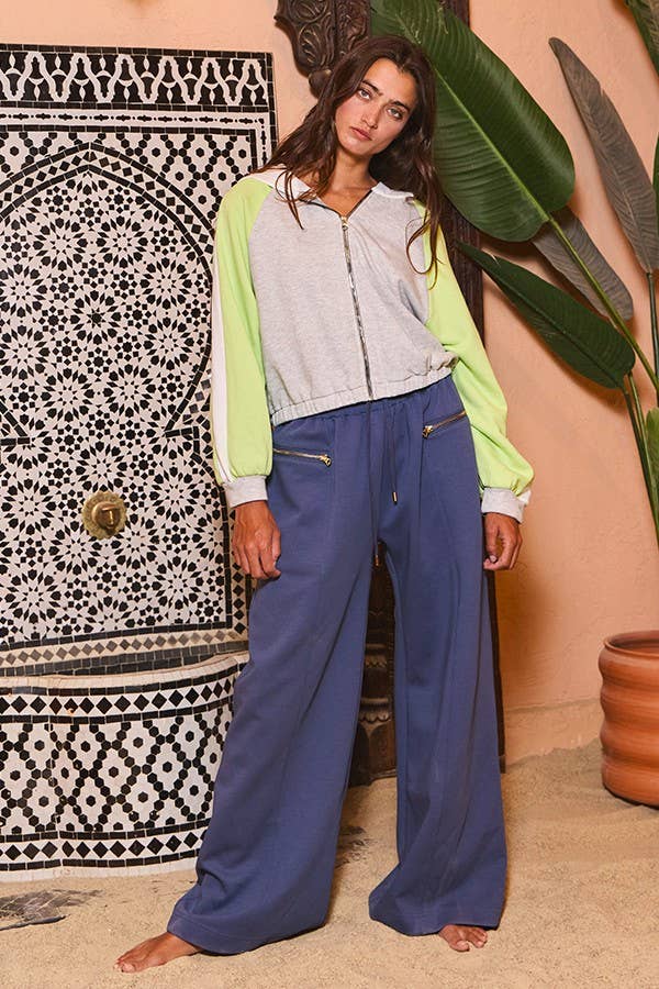 IP5462 Oversized Sweatsuit Pants With Zipper Pockets